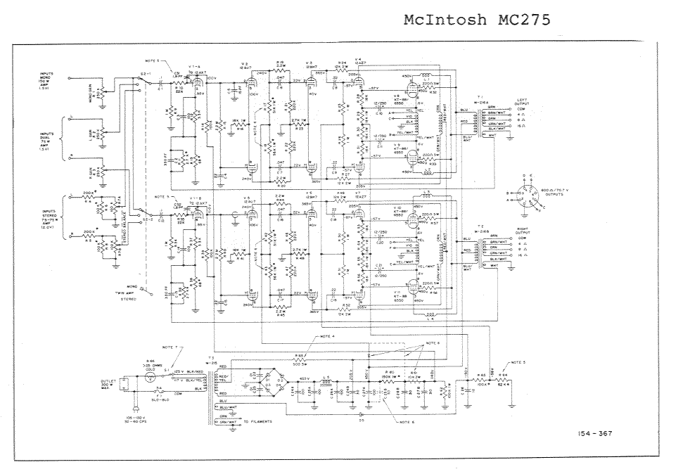 Mcintosh MC275 Schematics